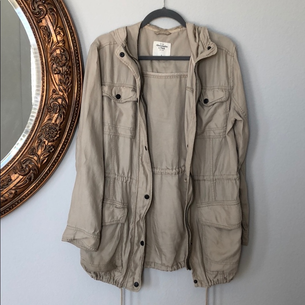Abercrombie & Fitch Tan Trench Utility Hoodie